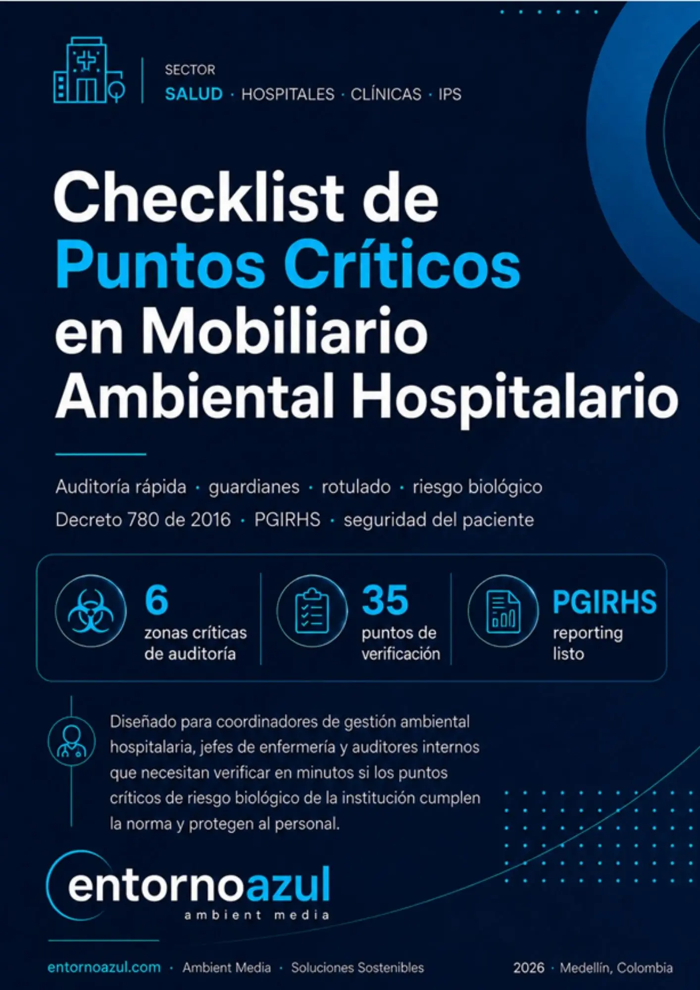 Portada del Checklist de Puntos Críticos en Mobiliario Ambiental Hospitalario
