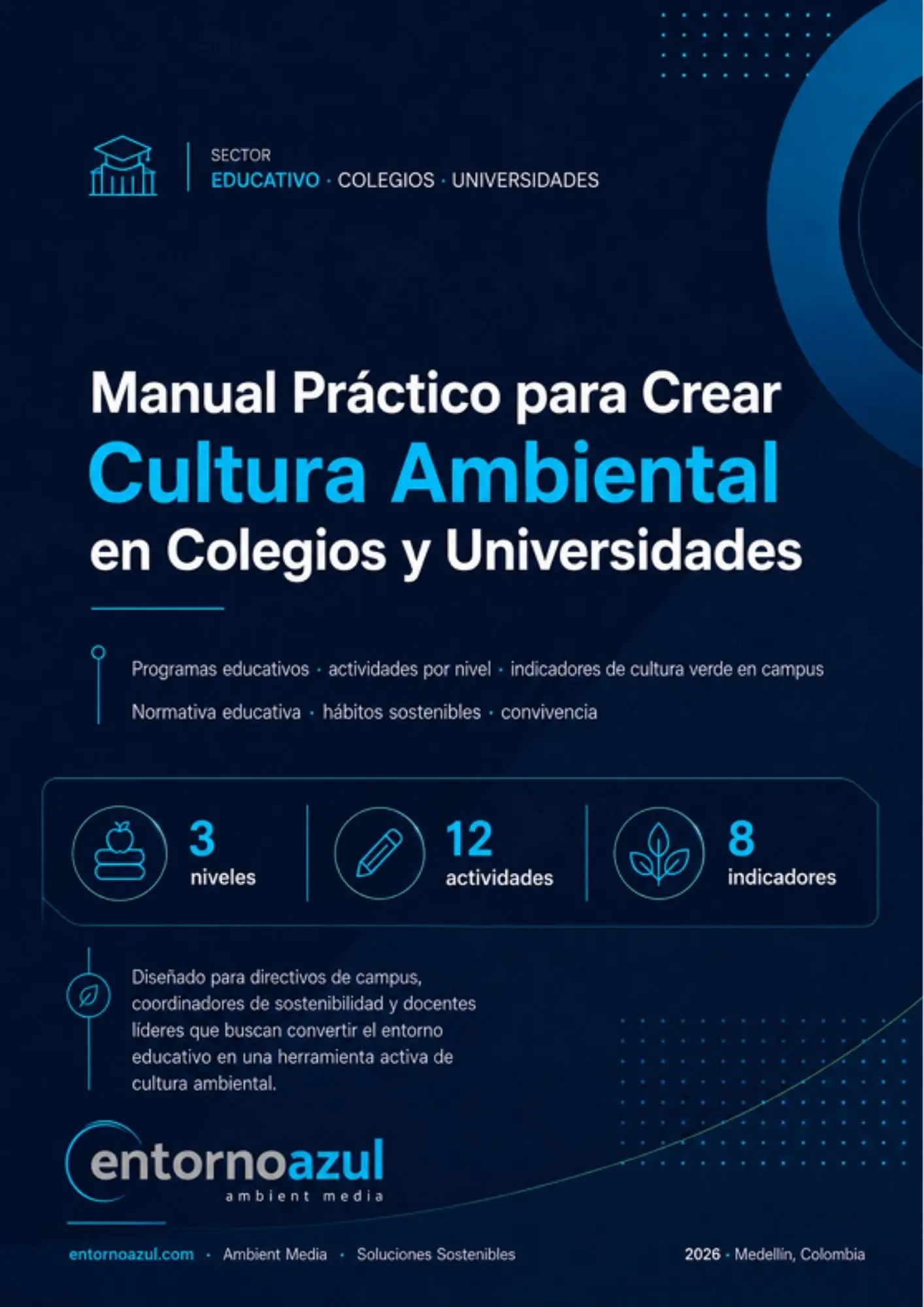 Portada del Manual Práctico para Crear Cultura Ambiental en Colegios y Universidades